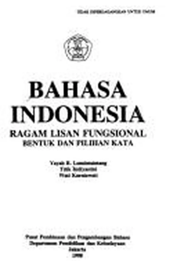 Capa de Bahasa Indonesia ragam lisan fungsional