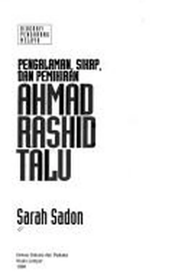 Capa de Pengalaman, sikap, dan pemikiran Ahmad Rashid Talu