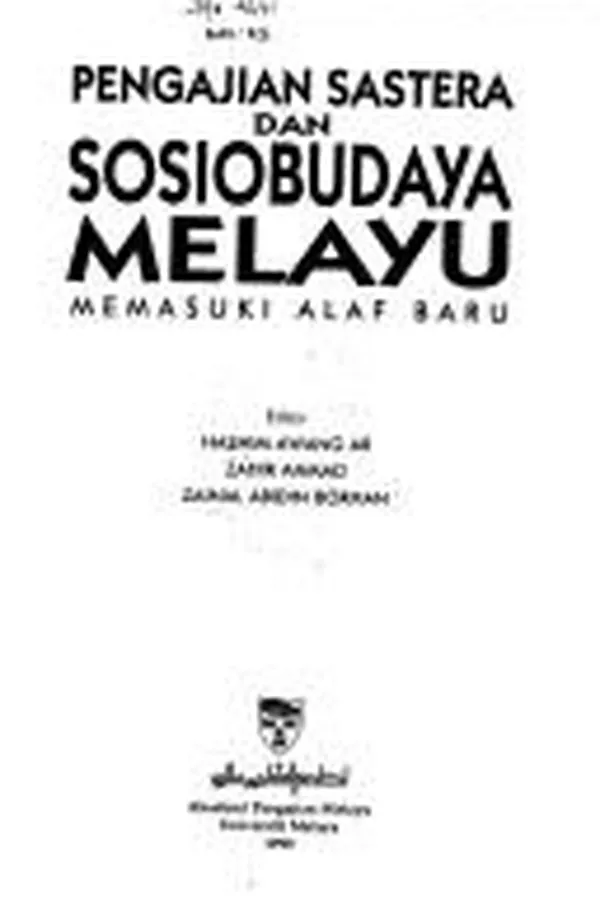 Capa de Pengajian sastera dan sosiobudaya Melayu memasuki alaf baru