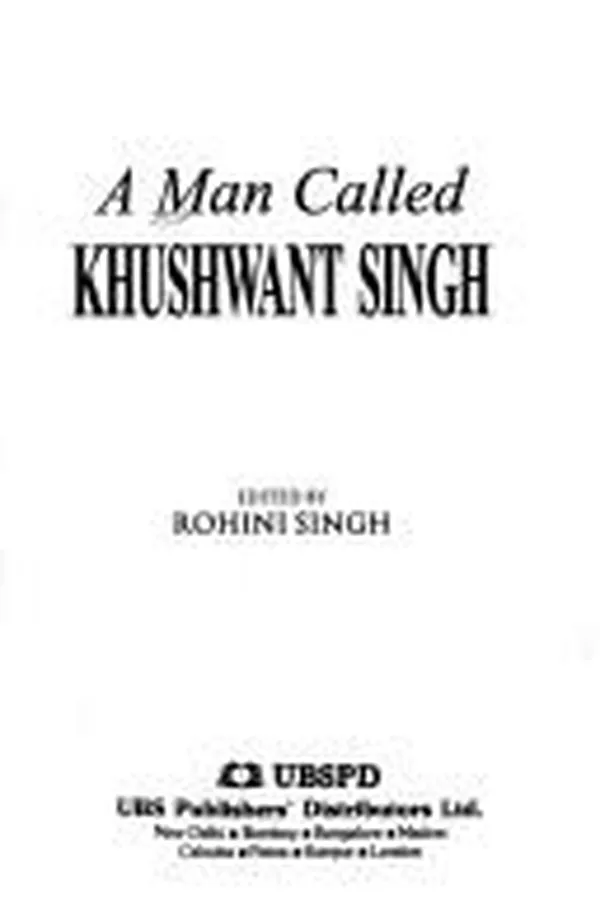 Capa de A man called Khushwant Singh