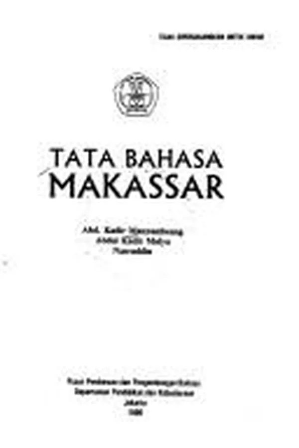 Capa de Tata bahasa Makassar