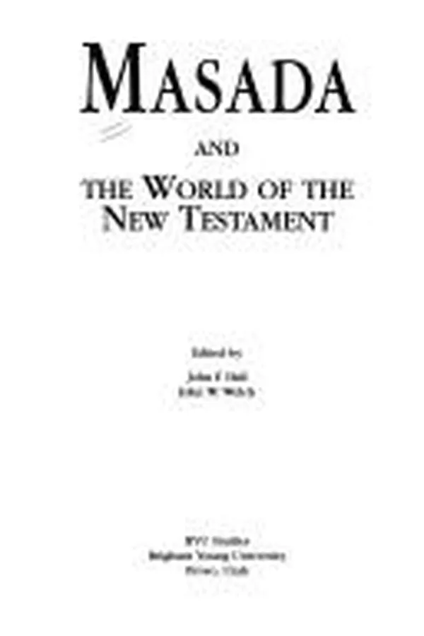 Capa de Masada and the world of the New Testament