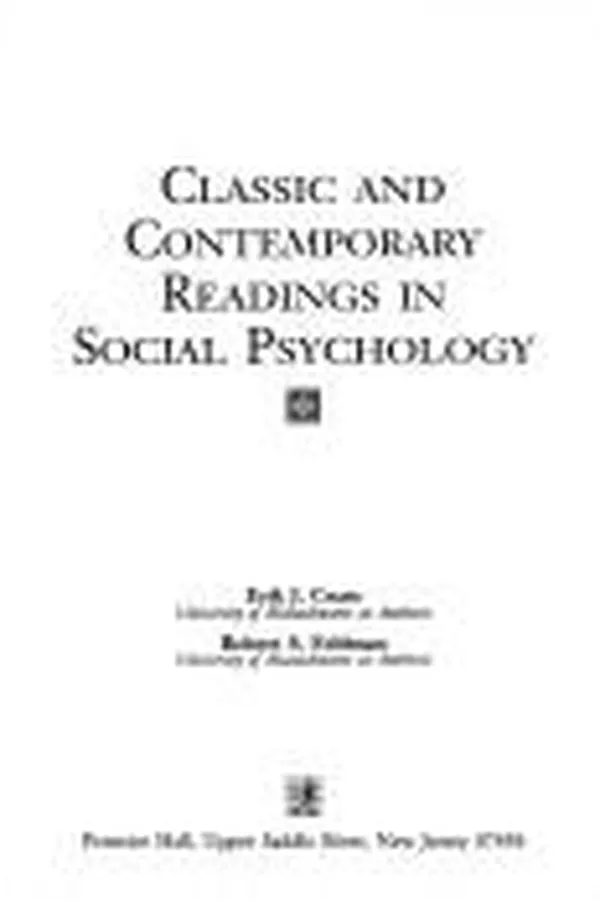Capa de Classic and contemporary readings in social psychology