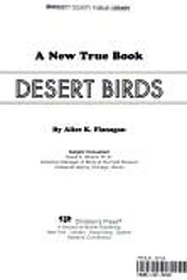 Cover of Desert birds