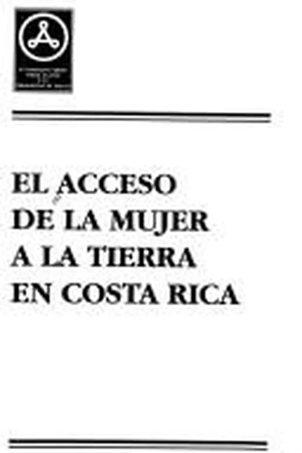 Capa de El acceso de la mujer a la tierra en Costa Rica