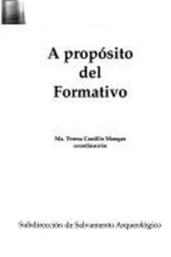 Capa de A propósito del Formativo