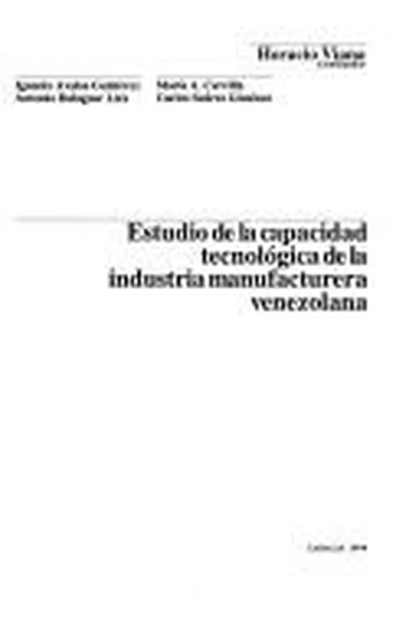 Capa de Estudio de la capacidad tecnológica de la industria manufacturera venezolana