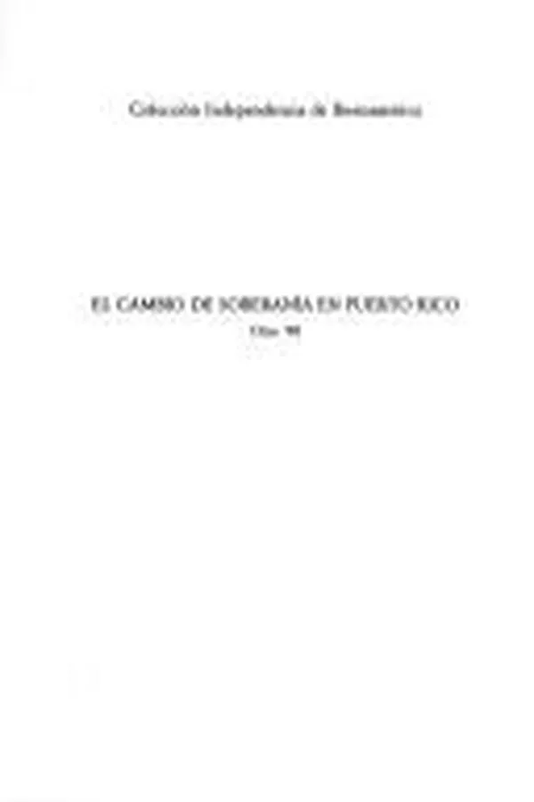 Capa de El Cambio de soberanía en Puerto Rico