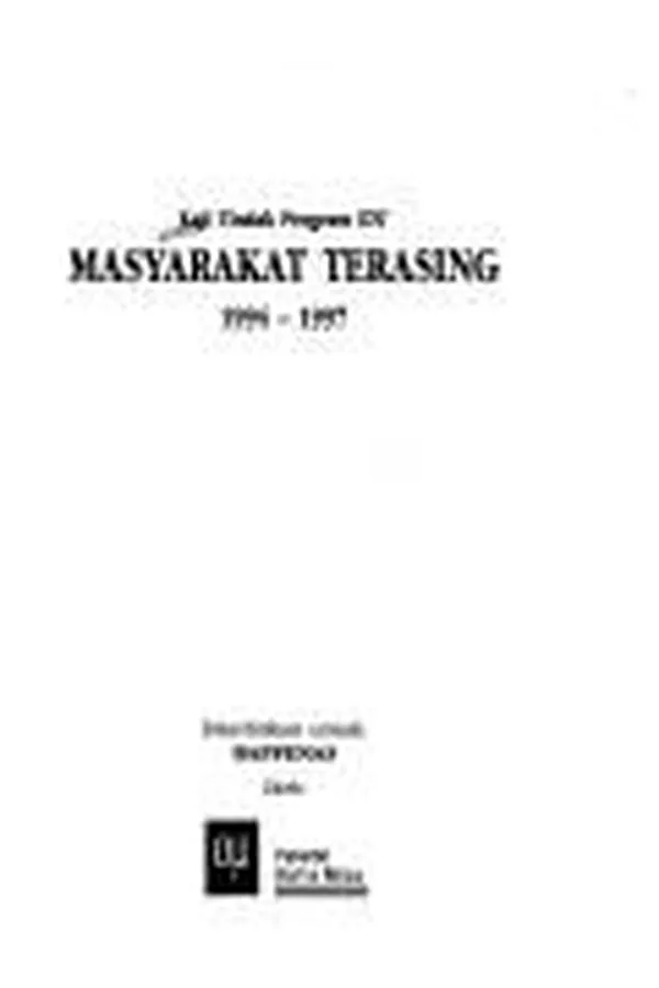 Capa de Masyarakat terasing, 1994-1997