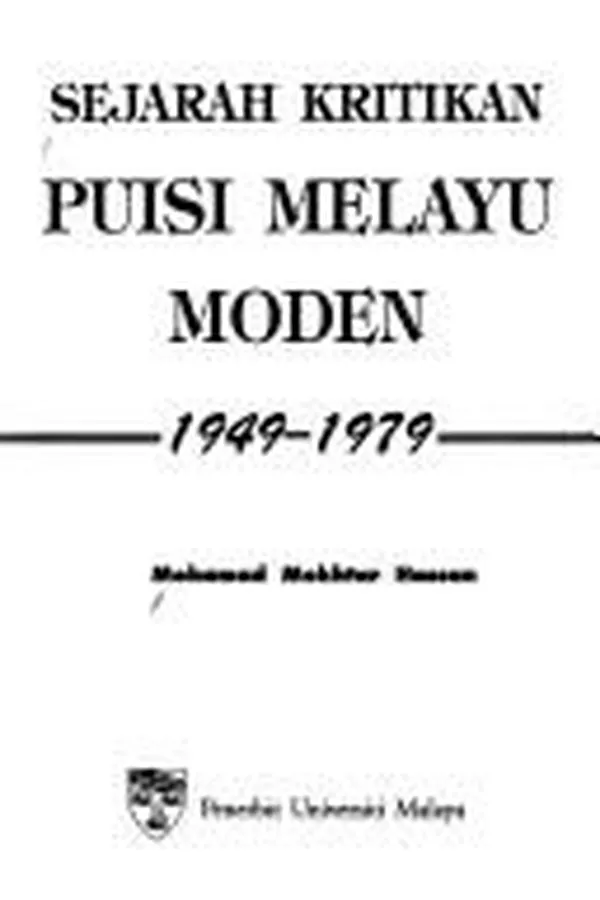 Capa de Sejarah kritikan puisi Melayu moden, 1949-1979