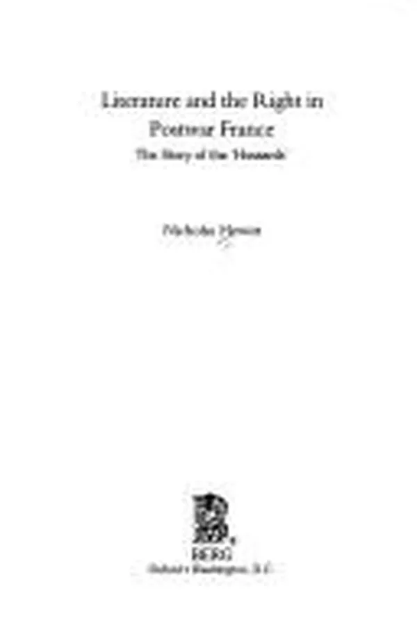 Capa de Literature and the Right in postwar France