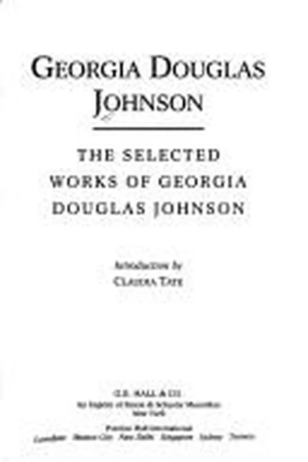 Capa de The selected works of Georgia Douglas Johnson