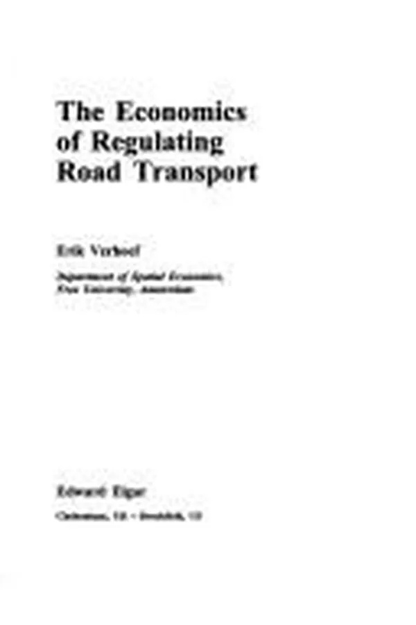 Capa de The economics of regulating road transport