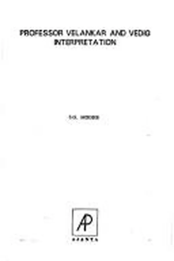 Capa de Professor Velankar and Vedic interpretation