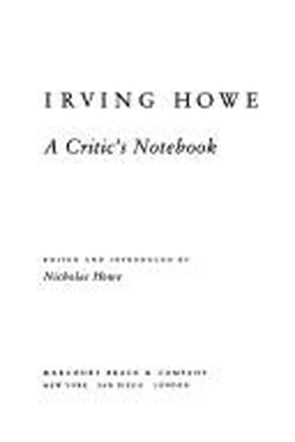 Capa de A critic's notebook