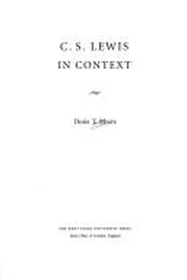Cover of C. S. Lewis in Context