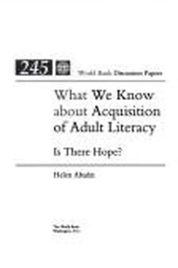 Capa de What we know about acquisition of adult literacy