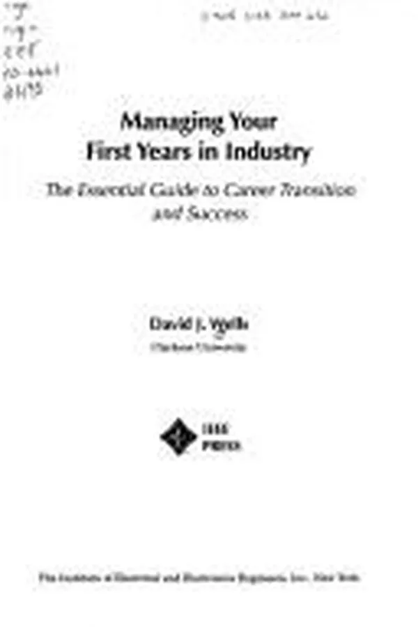 Capa de Managing your first years in industry
