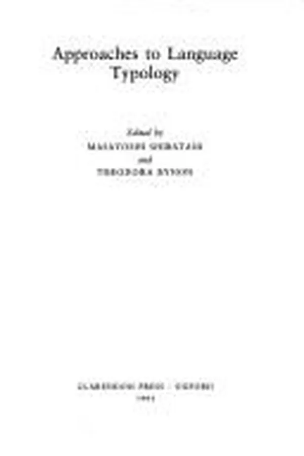 Cover of Approaches to language typology