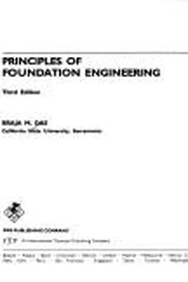 Capa de Principles of foundation engineering