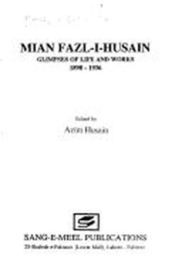 Capa de Mian Fazl-i-Husain