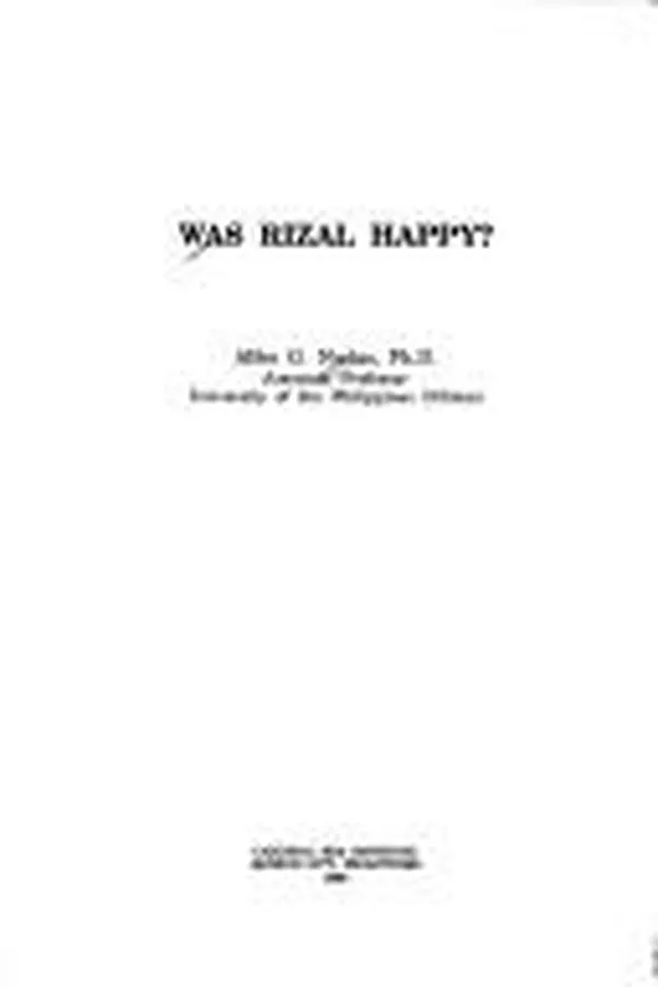 Capa de Was Rizal happy?