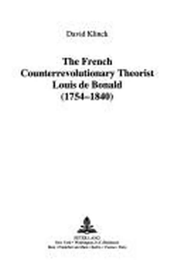 Capa de The French counterrevolutionary theorist, Louis de Bonald (1754-1840)