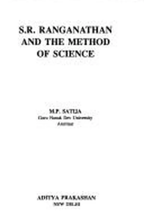 Capa de S.R. Ranganathan and the method of science