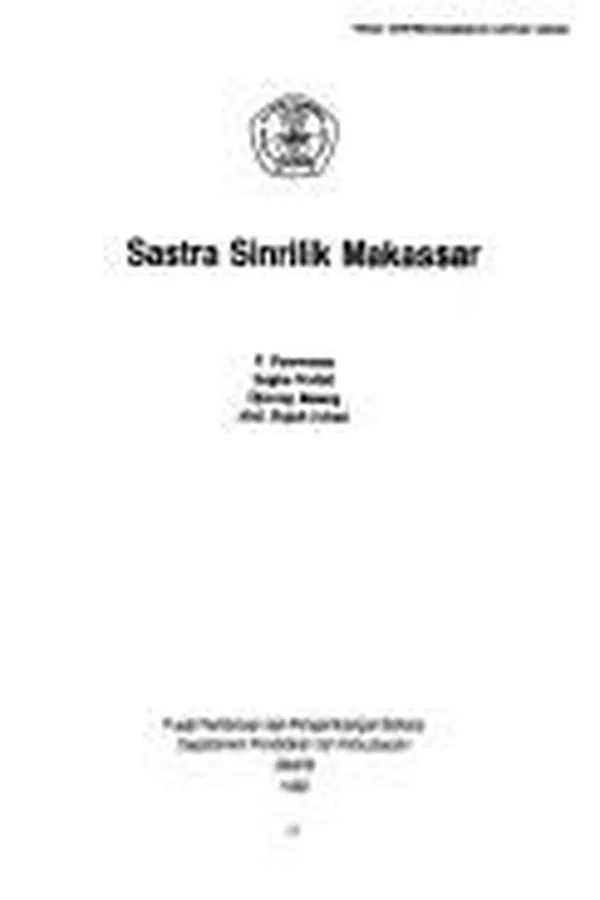 Capa de Sastra sinrilik Makassar