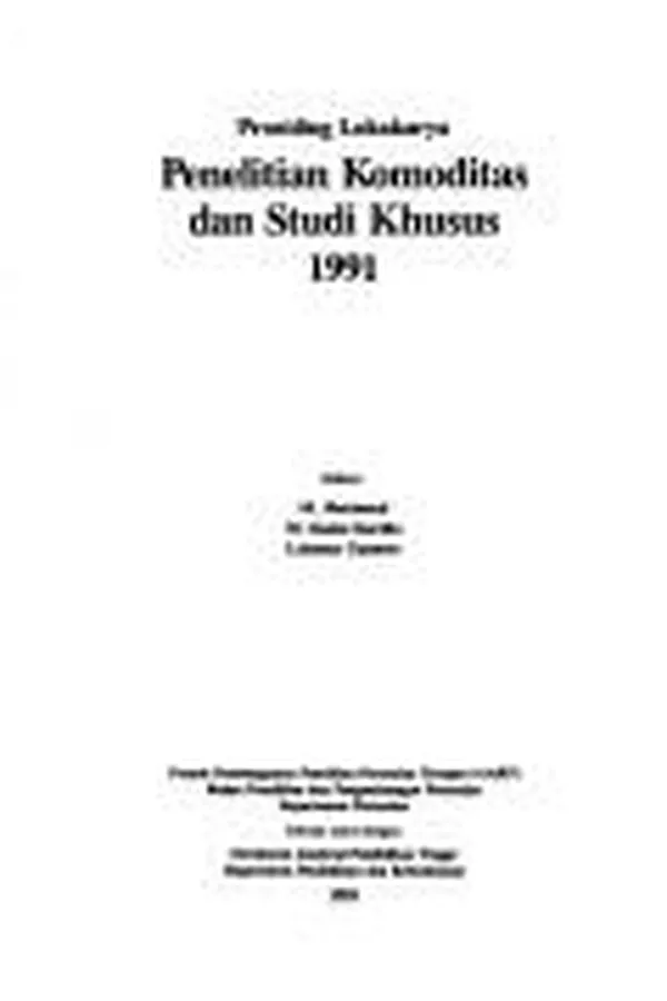 Capa de Prosiding Lokakarya Penelitian Komoditas dan Studi Khusus, 1991