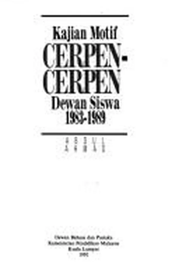Capa de Kajian motif cerpen-cerpen Dewan siswa, 1983-1989