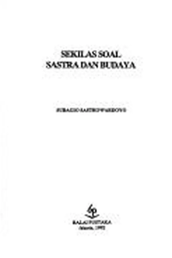 Capa de Sekilas soal sastra dan budaya