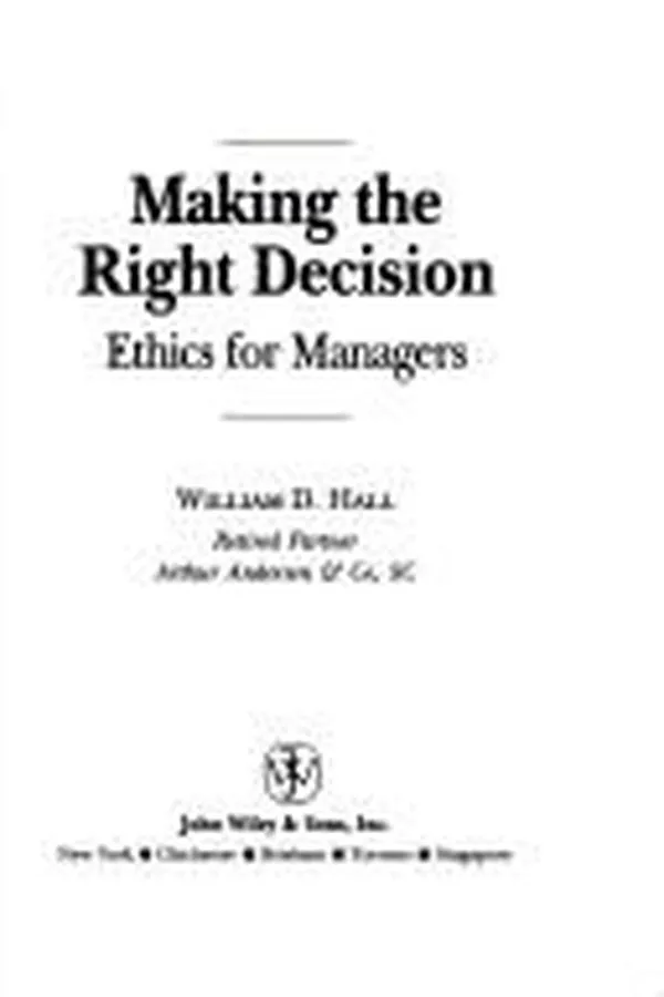 Capa de Making the right decision