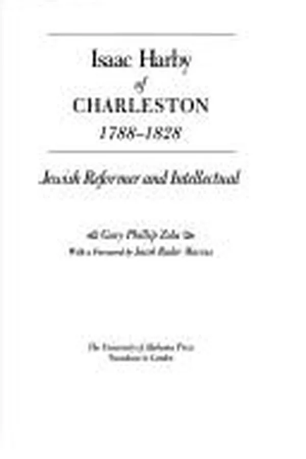 Capa de Isaac Harby of Charleston, 1788-1828