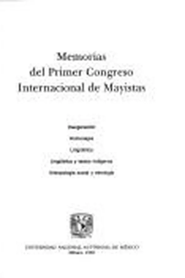 Capa de Memorias del Primer Congreso Internacional de Mayistas