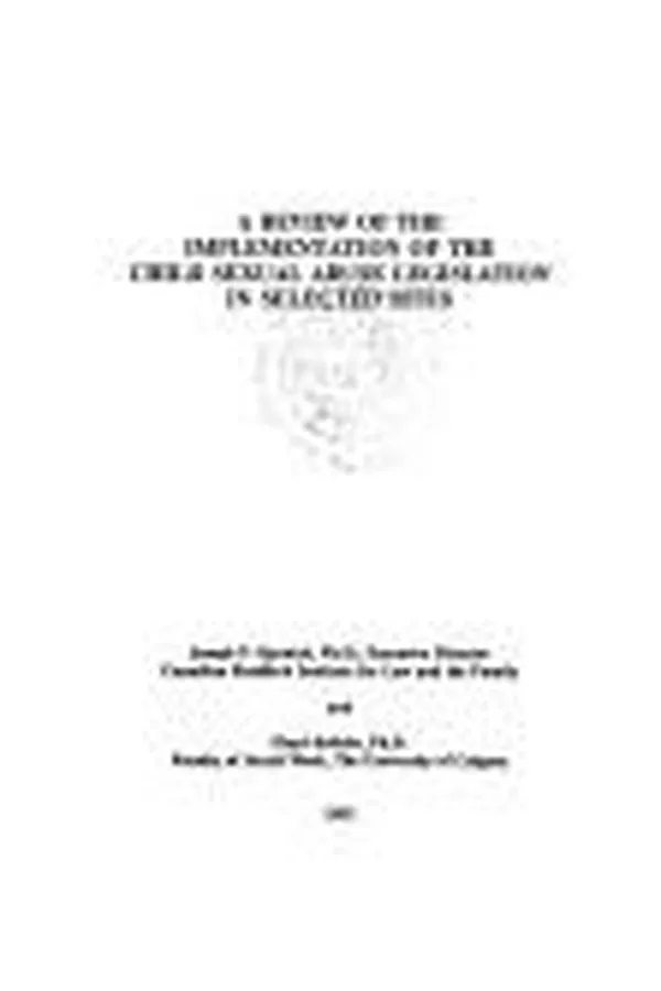 Capa de A review of the implementation of the child sexual abuse legislation in selected sites