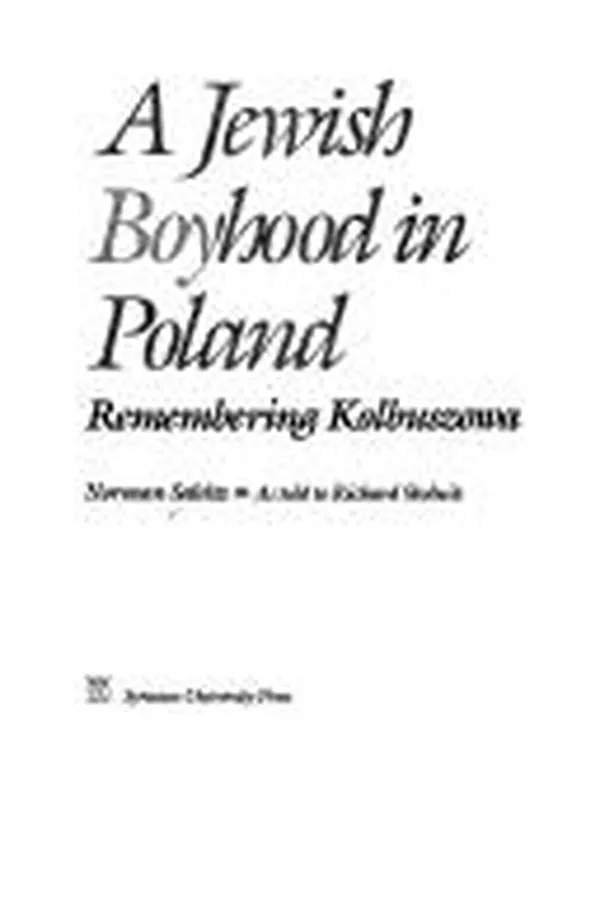 Capa de A Jewish boyhood in Poland