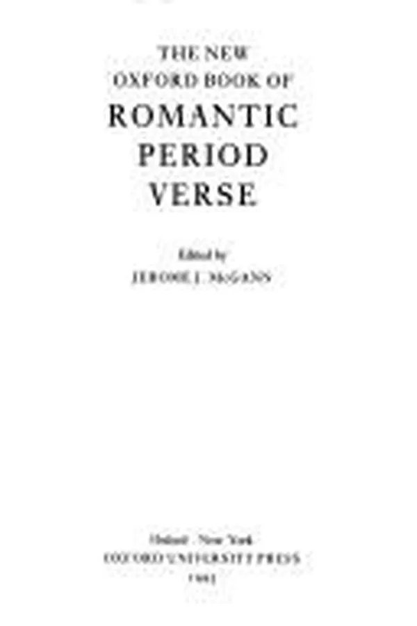 Capa de The New Oxford book of romantic period verse