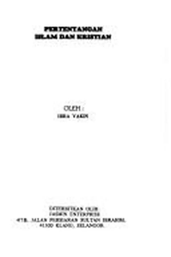 Capa de Pertentangan Islam dan Kristian