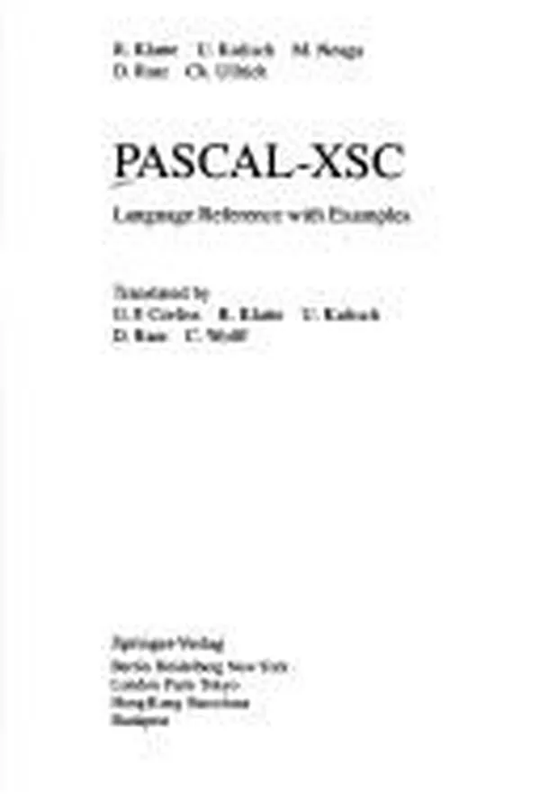Capa de PASCAL-XSC
