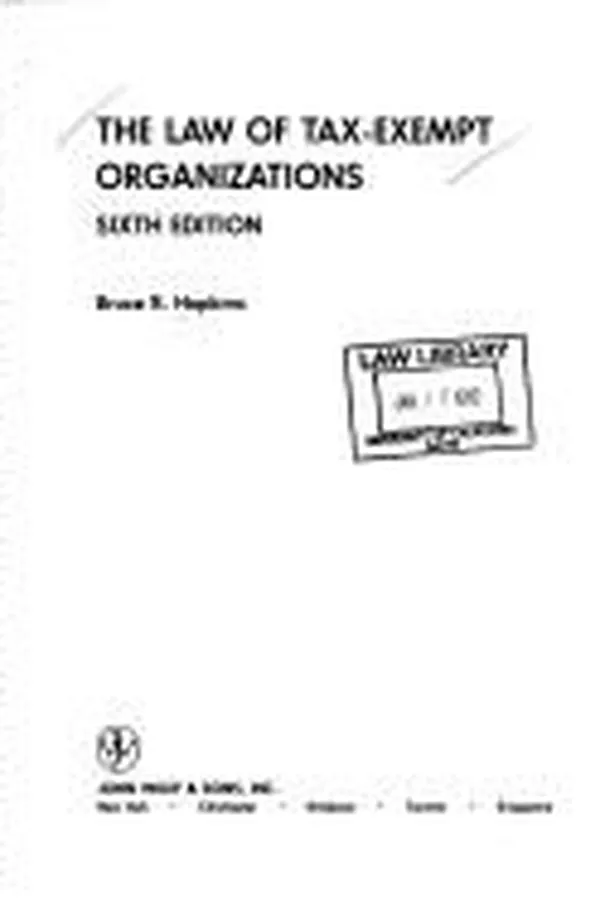 Capa de The law of tax-exempt organizations
