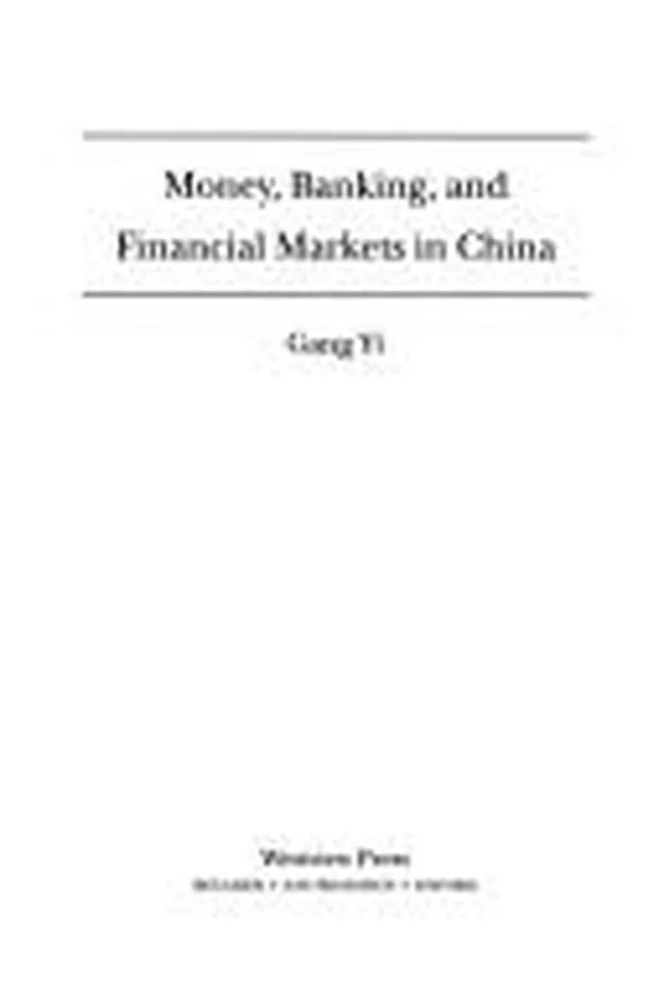 Capa de Money, banking, and financial markets in China