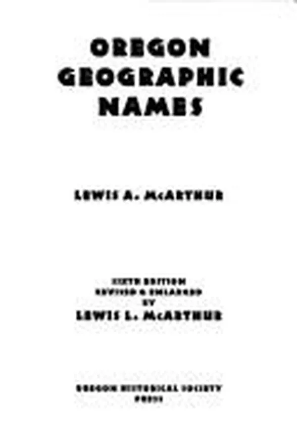 Capa de Oregon geographic names