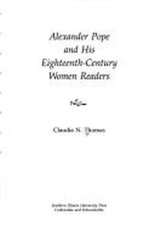 Capa de Alexander Pope and his eighteenth-century women readers