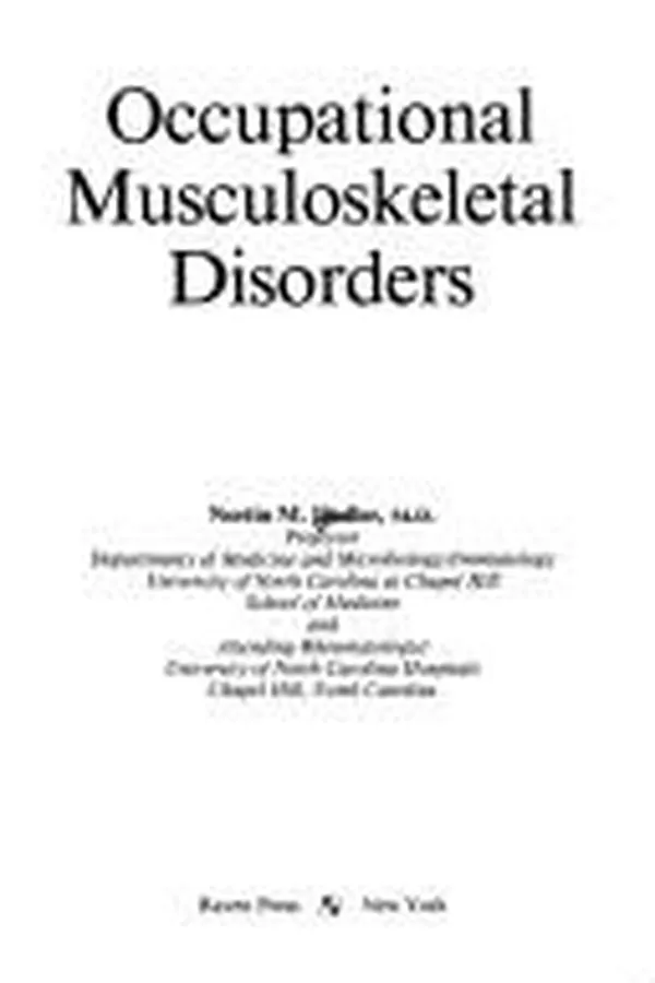 Capa de Occupational musculoskeletal disorders