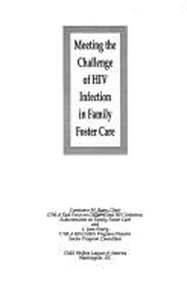 Capa de Meeting the challenge of HIV infection in family foster care