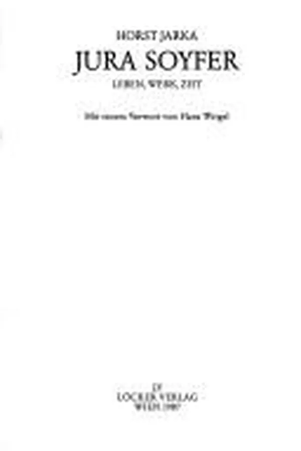 Capa de Jura Soyfer