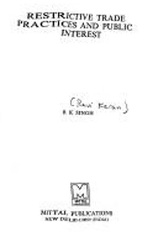 Capa de Restrictive trade practices and public interest