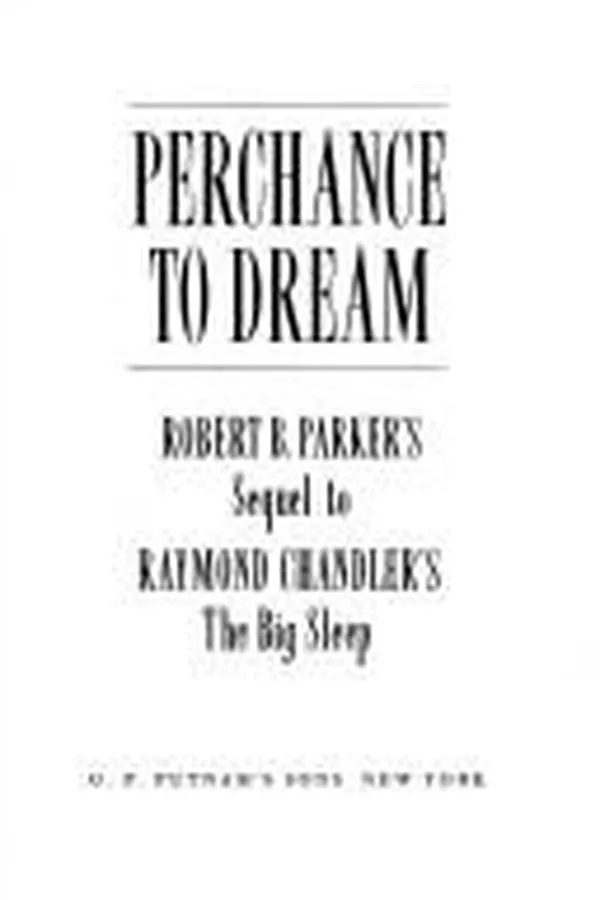 Capa de Perchance to dream