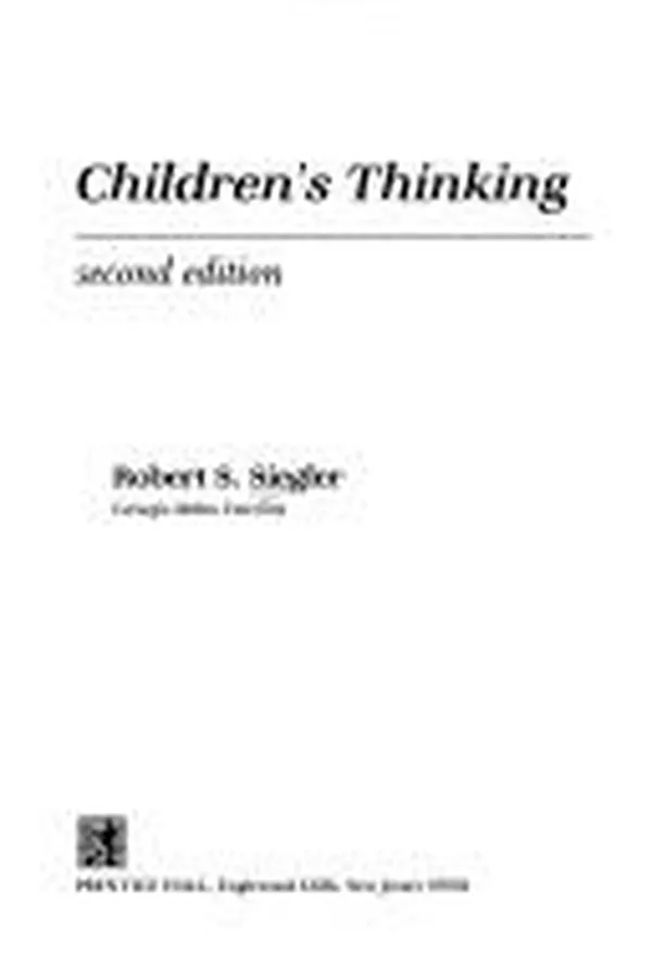Capa de Children's thinking